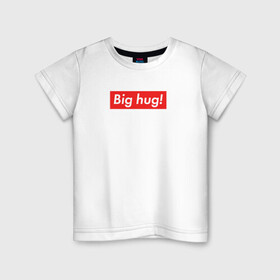 Детская футболка хлопок с принтом Big hug! в Петрозаводске, 100% хлопок | круглый вырез горловины, полуприлегающий силуэт, длина до линии бедер | beaver | norbert | supreme | the angry beavers | бобр | злые бобры | крутые бобры | норберт | фостер