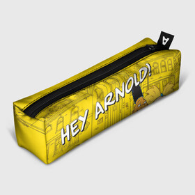 Пенал школьный 3D с принтом Hey Arnold! в Петрозаводске, 100% полиэстер | плотная ткань, застежка на молнии | arnold | hey | hey arnold | mult | арнольд | мультфильм | мультфильм 90 | патаки | хей | хельга | хельга паттаки | эй арнольд