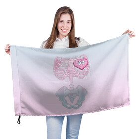Флаг 3D с принтом Yumemi Riamu (Риаму Юмэми) в Петрозаводске, 100% полиэстер | плотность ткани — 95 г/м2, размер — 67 х 109 см. Принт наносится с одной стороны | anime | yumemi riamu | аниме | девушки золушки | риаму юмэми | сердце | скелет | хэллоуин