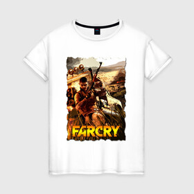 Женская футболка хлопок с принтом FARCRY Fortune’s в Петрозаводске, 100% хлопок | прямой крой, круглый вырез горловины, длина до линии бедер, слегка спущенное плечо | Тематика изображения на принте: farcry | fc 5 | fc5 | фар край