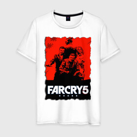 Мужская футболка хлопок с принтом FARCRY  | ФАРКРАЙ  в Петрозаводске, 100% хлопок | прямой крой, круглый вырез горловины, длина до линии бедер, слегка спущенное плечо. | farcry | fc 5 | fc5 | фар край