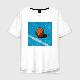 Мужская футболка хлопок Oversize с принтом Streetball в Петрозаводске, 100% хлопок | свободный крой, круглый ворот, “спинка” длиннее передней части | basketball | game | nba | sport | streetball | баскетбол | баскетболист | игра | игрок | мяч | нба | спорт | стритбол | тренер