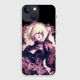 Чехол для iPhone 13 mini с принтом 2B | ROSES в Петрозаводске,  |  | 2a | 2б | ahegao | anime | automata | b2 | cyber | emil | girl | girls | glitch | hikka | neon | nier | roses | senpai | waifu | yorha | а2 | аниме | ахегао | вайфу | глитч | глич | девушка | кибер | манга | неон | розы | семпай | сенпай | т