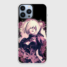 Чехол для iPhone 13 Pro Max с принтом 2B | ROSES в Петрозаводске,  |  | 2a | 2б | ahegao | anime | automata | b2 | cyber | emil | girl | girls | glitch | hikka | neon | nier | roses | senpai | waifu | yorha | а2 | аниме | ахегао | вайфу | глитч | глич | девушка | кибер | манга | неон | розы | семпай | сенпай | т