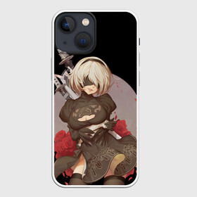 Чехол для iPhone 13 mini с принтом Nier: Automata (2B) в Петрозаводске,  |  | 2a | 2б | ahegao | anime | automata | b2 | cyber | emil | girl | girls | glitch | hikka | neon | nier | roses | senpai | waifu | yorha | а2 | аниме | ахегао | вайфу | глитч | глич | девушка | кибер | манга | неон | розы | семпай | сенпай | т