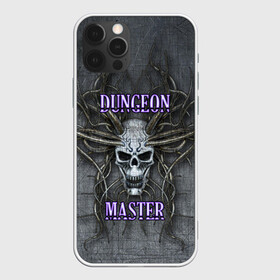 Чехол для iPhone 12 Pro с принтом DM Dungeon Master SKULL в Петрозаводске, силикон | область печати: задняя сторона чехла, без боковых панелей | Тематика изображения на принте: dd | dm | dungeon master | dungeons and dragons | skull | днд | мастер подземелий | подземелья и драконы