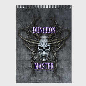 Скетчбук с принтом DM Dungeon Master SKULL в Петрозаводске, 100% бумага
 | 48 листов, плотность листов — 100 г/м2, плотность картонной обложки — 250 г/м2. Листы скреплены сверху удобной пружинной спиралью | Тематика изображения на принте: dd | dm | dungeon master | dungeons and dragons | skull | днд | мастер подземелий | подземелья и драконы