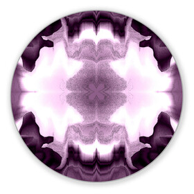 Коврик для мышки круглый с принтом Искаженный абстрактный узор в Петрозаводске, резина и полиэстер | круглая форма, изображение наносится на всю лицевую часть | абстракт | искажение | панк | симметричный | странный | фиолетовый