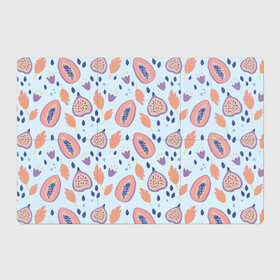 Магнитный плакат 3Х2 с принтом Папайя в Петрозаводске, Полимерный материал с магнитным слоем | 6 деталей размером 9*9 см | papaya | морская | папайя | паттерн | с папаем | фрукт