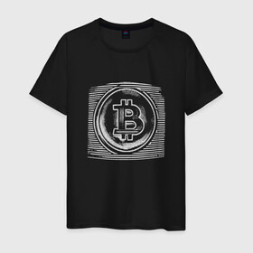 Мужская футболка хлопок с принтом Биткоин оптическая иллюзия в Петрозаводске, 100% хлопок | прямой крой, круглый вырез горловины, длина до линии бедер, слегка спущенное плечо. | Тематика изображения на принте: binance | bitcoin | blockchain | btc | crypto | dogecoin | ethereum | optical illusion | tether | xrp | бинанс | блокчейн | валюта | деньги | доге | криптовалюта | майнер | майнинг | цифровая валюта | цифровое золото | эфир