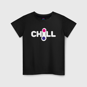 Детская футболка хлопок с принтом chill в Петрозаводске, 100% хлопок | круглый вырез горловины, полуприлегающий силуэт, длина до линии бедер | pop it | антистресс | поп ит | симпл димпл