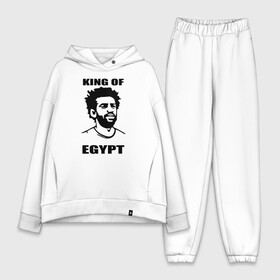 Женский костюм хлопок Oversize с принтом KING OF EGYPT в Петрозаводске,  |  | basel | champion | chelsea | fifa | lfc | liverpool | mo salah | mohamed salah | mokawloon | roma | soccer | uefa | базель | египет | ливерпуль | лига чемпионов | лфк | мокавлун | мохаммед салах | рома | уефа | фифа | футбол