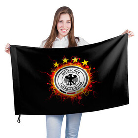 Флаг 3D с принтом Сборная Германии в Петрозаводске, 100% полиэстер | плотность ткани — 95 г/м2, размер — 67 х 109 см. Принт наносится с одной стороны | die mannschaft | германия | сборная германии | футбол | чемпионат европы | чемпионат мира