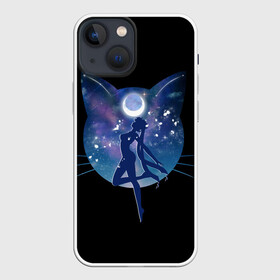 Чехол для iPhone 13 mini с принтом Sailor Moon силуэт в Петрозаводске,  |  | sailor moon | звезды | луна | сейлор мун | усаги цукино