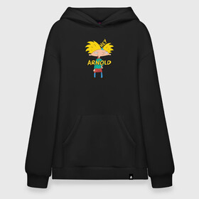 Худи SuperOversize хлопок с принтом Hey Arnold! в Петрозаводске, 70% хлопок, 30% полиэстер, мягкий начес внутри | карман-кенгуру, эластичная резинка на манжетах и по нижней кромке, двухслойный капюшон
 | arnold | hey | hey arnold | арнольд | эй арнольд