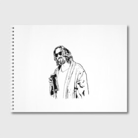 Альбом для рисования с принтом Большой Лебовски Big Lebowski в Петрозаводске, 100% бумага
 | матовая бумага, плотность 200 мг. | Тематика изображения на принте: abide | big | dude | jeff | lebowski | the | большой | лебовски | фильм | чувак