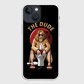 Чехол для iPhone 13 mini с принтом THE DUDE (Big Lebowski) в Петрозаводске,  |  | abide | big | dude | jeff | lebowski | the | большой | лебовски | фильм | чувак