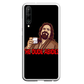 Чехол для Honor P30 с принтом The Dude Abides (Lebowski) в Петрозаводске, Силикон | Область печати: задняя сторона чехла, без боковых панелей | abide | big | dude | jeff | lebowski | the | большой | лебовски | фильм | чувак