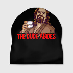 Шапка 3D с принтом The Dude Abides (Lebowski) в Петрозаводске, 100% полиэстер | универсальный размер, печать по всей поверхности изделия | abide | big | dude | jeff | lebowski | the | большой | лебовски | фильм | чувак