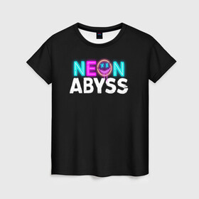 Женская футболка 3D с принтом Neon Abyss в Петрозаводске, 100% полиэфир ( синтетическое хлопкоподобное полотно) | прямой крой, круглый вырез горловины, длина до линии бедер | abyss | game | neon | абис | аид | бездна | игра | мрачный отряд | неон эбесс | эбис