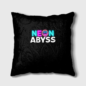 Подушка 3D с принтом Neon Abyss в Петрозаводске, наволочка – 100% полиэстер, наполнитель – холлофайбер (легкий наполнитель, не вызывает аллергию). | состоит из подушки и наволочки. Наволочка на молнии, легко снимается для стирки | abyss | game | neon | абис | аид | бездна | игра | мрачный отряд | неон эбесс | эбис