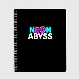 Тетрадь с принтом Neon Abyss в Петрозаводске, 100% бумага | 48 листов, плотность листов — 60 г/м2, плотность картонной обложки — 250 г/м2. Листы скреплены сбоку удобной пружинной спиралью. Уголки страниц и обложки скругленные. Цвет линий — светло-серый
 | abyss | game | neon | абис | аид | бездна | игра | мрачный отряд | неон эбесс | эбис