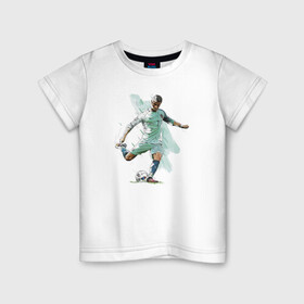 Детская футболка хлопок с принтом Ronaldo в Петрозаводске, 100% хлопок | круглый вырез горловины, полуприлегающий силуэт, длина до линии бедер | celebrity | football | forward | ronaldo | star | звезда | знаменитость | роналду | форвард | футбол