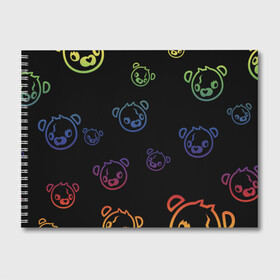 Альбом для рисования с принтом Colorful Bear в Петрозаводске, 100% бумага
 | матовая бумага, плотность 200 мг. | colorful | games | иллюстрация | медведь | обёртка | фортнайт
