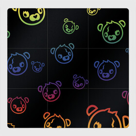 Магнитный плакат 3Х3 с принтом Colorful Bear в Петрозаводске, Полимерный материал с магнитным слоем | 9 деталей размером 9*9 см | Тематика изображения на принте: colorful | games | иллюстрация | медведь | обёртка | фортнайт