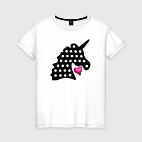 Женская футболка хлопок с принтом Единорог, сердце, поп-ит в Петрозаводске, 100% хлопок | прямой крой, круглый вырез горловины, длина до линии бедер, слегка спущенное плечо | pop it | simple dimple | unicorn | единорог | поп ит | симпл димпл