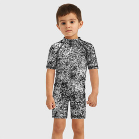 Детский купальный костюм 3D с принтом Small-scale camouflage в Петрозаводске, Полиэстер 85%, Спандекс 15% | застежка на молнии на спине | абстракция | грязь | камуфляж | пятна | черно белый