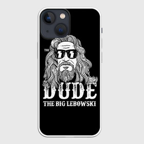 Чехол для iPhone 13 mini с принтом Dude the Big Lebowski в Петрозаводске,  |  | dude | jeff bridges | the big lebowski | блики | большой лебовский | джефф бриджес | молния | фильм | чувак