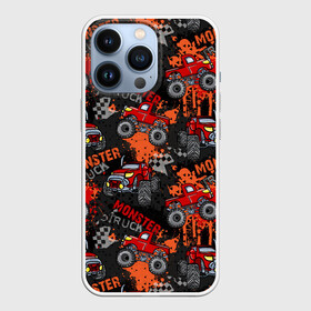 Чехол для iPhone 13 Pro с принтом MONSTER TRUCK RED в Петрозаводске,  |  | Тематика изображения на принте: 4x4 | hummer | monster | truck | гонка | гонщик | грузовики | джип | джипы | кольцевые гонки | хаммер