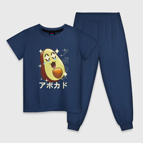 Детская пижама хлопок с принтом Японский кавайный авокадо в Петрозаводске, 100% хлопок |  брюки и футболка прямого кроя, без карманов, на брюках мягкая резинка на поясе и по низу штанин
 | Тематика изображения на принте: anime | art | avocado | cute | fashion | japan | japanese | kanji | kawaii | manga | vegetables | vintage | алфавит | аниме | арт | в японском стиле | винтаж | кандзи | манга | милота | милый авокадо | овощи | символы | смех | японские буквы | 
