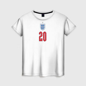 Женская футболка 3D с принтом Фил Фоден форма Англия в Петрозаводске, 100% полиэфир ( синтетическое хлопкоподобное полотно) | прямой крой, круглый вырез горловины, длина до линии бедер | 2020 | 2021 | euro | fifa | fil | foden | uefa | аглийская | англичане | англия | евро | сборная англии | сборной | уефа | фил фоден | филип | фифа | фоден | форма | футбол | футбольная