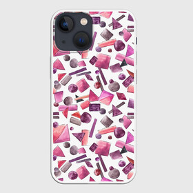 Чехол для iPhone 13 mini с принтом Геометрический розовый в Петрозаводске,  |  | abstraction | geometric | light | pink | withe | абстракция | белый | геометрический | геометрия | квадрат | круг | линии | розовый | светлый | треугольник
