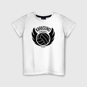 Детская футболка хлопок с принтом Старшая Карасуно | Haikyuu!! в Петрозаводске, 100% хлопок | круглый вырез горловины, полуприлегающий силуэт, длина до линии бедер | anime | haikyu | haikyuu | karasuno | karasuno high | manga | аниме | волейбол | волейбольный клуб | волейбольный мяч | вороны | иероглифы | карасуно | крылья | лого | манга | мяч | надпись | старшая школа | хаику | хаикую