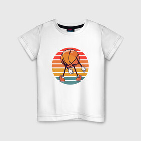 Детская футболка хлопок с принтом Basket Dance в Петрозаводске, 100% хлопок | круглый вырез горловины, полуприлегающий силуэт, длина до линии бедер | basketball | dance | game | nba | sport | streetball | баскетбол | баскетболист | игра | игрок | мяч | нба | спорт | стритбол | танец | тренер