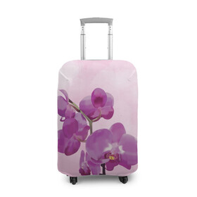 Чехол для чемодана 3D с принтом Нежная орхидея в Петрозаводске, 86% полиэфир, 14% спандекс | двустороннее нанесение принта, прорези для ручек и колес | blossom | nature | orchid | женственность | красивые цветы | орхидеи | орхидея | фаленопсис