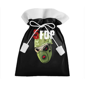 Подарочный 3D мешок с принтом FFDP (череп в каске и маске) в Петрозаводске, 100% полиэстер | Размер: 29*39 см | 5fdp | ffdp | five finger death punch | skull | маска | череп