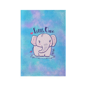 Обложка для паспорта матовая кожа с принтом Маленький слоненок в Петрозаводске, натуральная матовая кожа | размер 19,3 х 13,7 см; прозрачные пластиковые крепления | детеныш | милый | ребенок | слон | слоненок | слоник