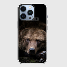 Чехол для iPhone 13 Pro с принтом Русский MEDVED в Петрозаводске,  |  | Тематика изображения на принте: животные | звери | медведь | природа | русский медведь | черный