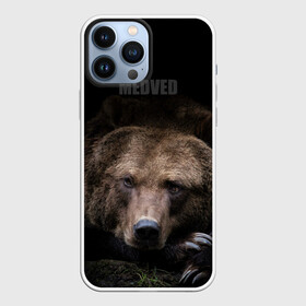 Чехол для iPhone 13 Pro Max с принтом Русский MEDVED в Петрозаводске,  |  | Тематика изображения на принте: животные | звери | медведь | природа | русский медведь | черный