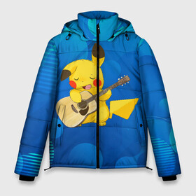 Мужская зимняя куртка 3D с принтом Пикачу с гитарой в Петрозаводске, верх — 100% полиэстер; подкладка — 100% полиэстер; утеплитель — 100% полиэстер | длина ниже бедра, свободный силуэт Оверсайз. Есть воротник-стойка, отстегивающийся капюшон и ветрозащитная планка. 

Боковые карманы с листочкой на кнопках и внутренний карман на молнии. | anime | picachu | pikachu | аниме | милый | пика | пикачу | покебол | покемон