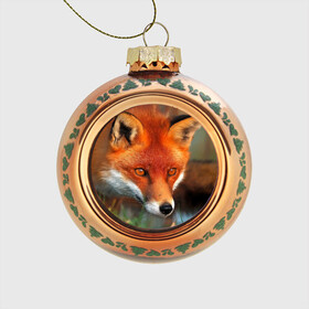 Стеклянный ёлочный шар с принтом Лисица охотница в Петрозаводске, Стекло | Диаметр: 80 мм | fox | foxy | животное | звери | лиса | лисенок | лисичка | милая | рыжая | фокс
