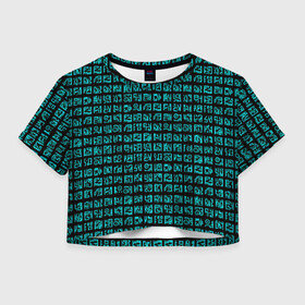 Женская футболка Crop-top 3D с принтом Руны в Петрозаводске, 100% полиэстер | круглая горловина, длина футболки до линии талии, рукава с отворотами | Тематика изображения на принте: кельтский | оберег | руны | символы | славянские | узоры
