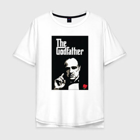 Мужская футболка хлопок Oversize с принтом Вито Корлеоне в Петрозаводске, 100% хлопок | свободный крой, круглый ворот, “спинка” длиннее передней части | Тематика изображения на принте: godfather | кино | крестный отец | фильм
