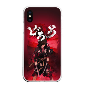 Чехол для iPhone XS Max матовый с принтом Dororo red в Петрозаводске, Силикон | Область печати: задняя сторона чехла, без боковых панелей | Тематика изображения на принте: demon | dororo | hyakkimaru | аниме | дайго | дороро | ронин | хяккимару