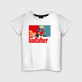 Детская футболка хлопок с принтом godfather logo в Петрозаводске, 100% хлопок | круглый вырез горловины, полуприлегающий силуэт, длина до линии бедер | Тематика изображения на принте: godfather | кино | крестный отец | фильм
