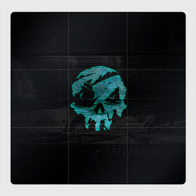 Магнитный плакат 3Х3 с принтом Skull of pirate в Петрозаводске, Полимерный материал с магнитным слоем | 9 деталей размером 9*9 см | game | games | pirate | sea of thieves | sot | игра | игры | корабли | корабль | кракен | майкрософт | море | море воров | моря | пираты